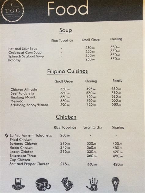 the giving cafe menu